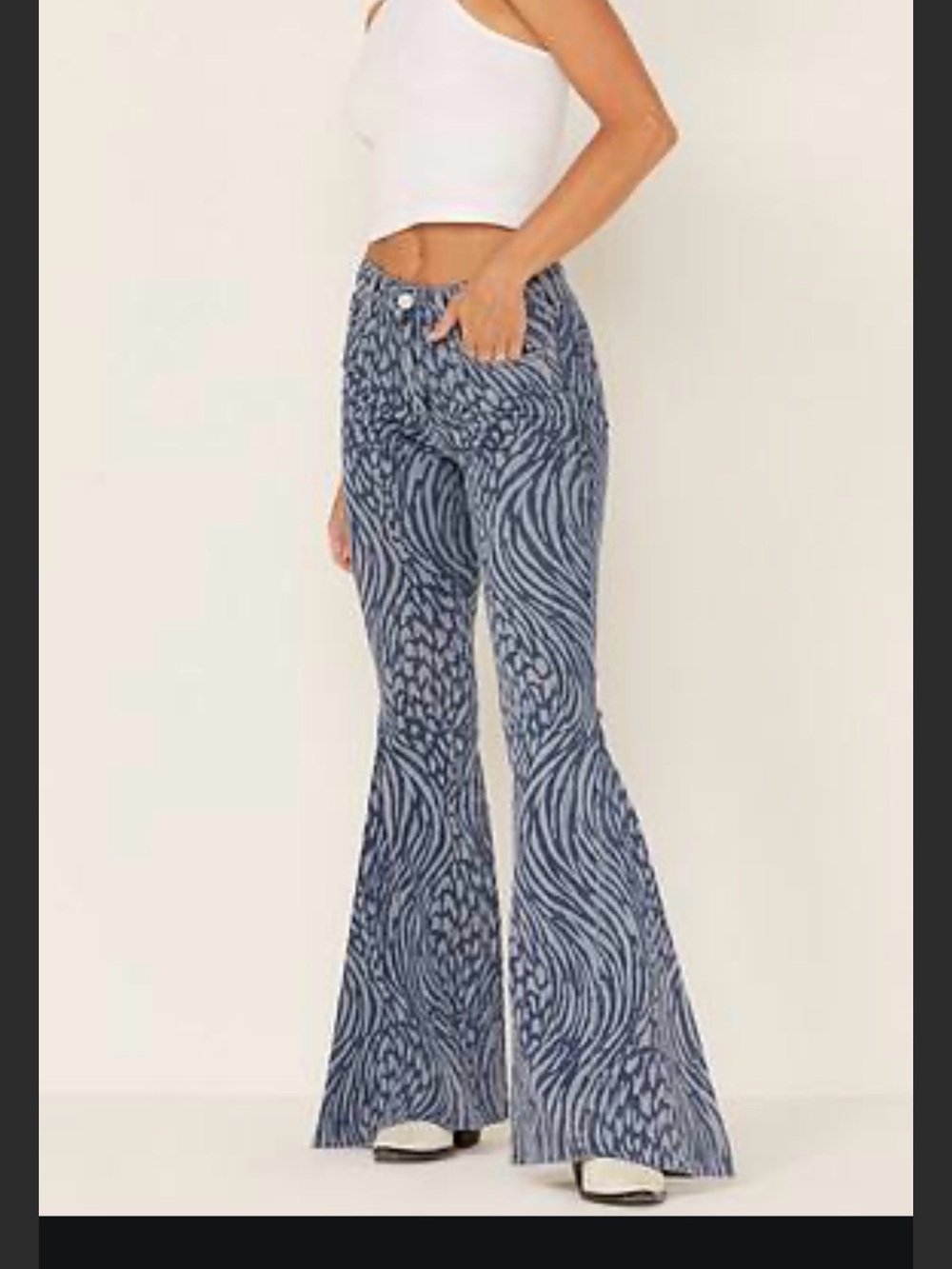 Ariat Navy Swirl Pattern Flare Jeans